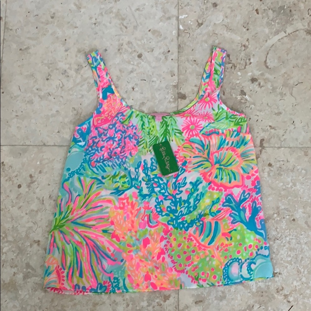 Lilly Pulitzer cosmos top lovers coral size small